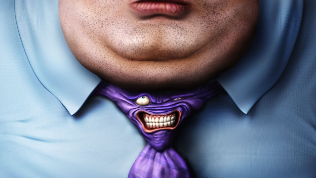 Man purple tie creepy face free wallpaper - medium preview image