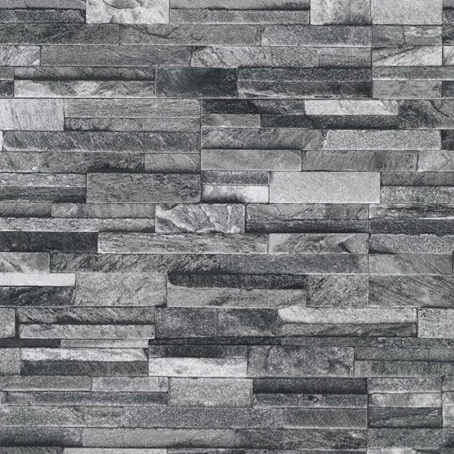 Black white stone wall pattern free wallpaper - medium preview image