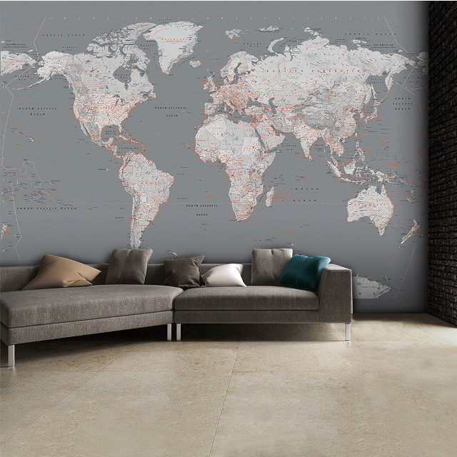 World map living room couch free wallpaper - medium preview image