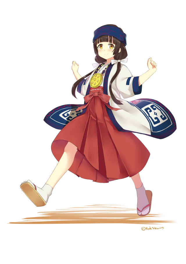 Woman red dress hat running free wallpaper - medium preview image