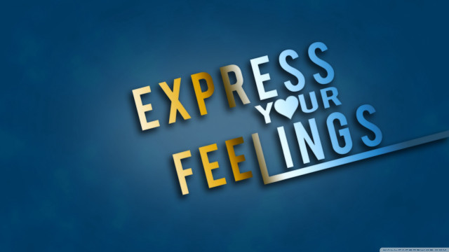 Blue background express your feelings free wallpaper - medium preview image