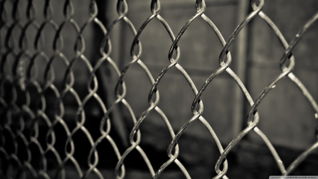 Chain link fence black white free wallpaper - medium preview image