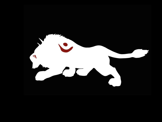 White lion red circle face free wallpaper - medium preview image