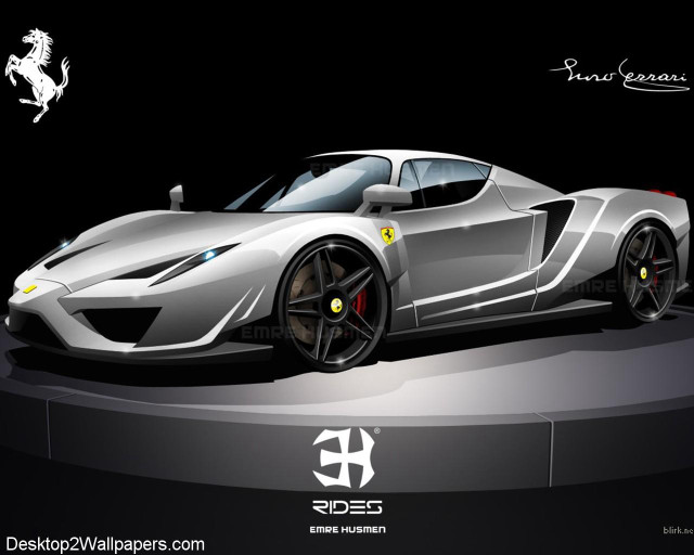 Silver sports car ferrari logo free wallpaper - medium preview image