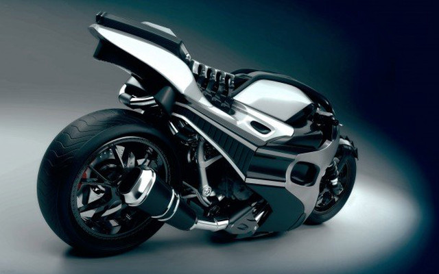 Motorcycle studio black white silver free wallpaper - medium preview image