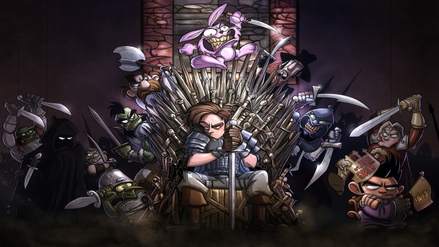 Cartoon characters iron throne swords free wallpaper - medium preview image