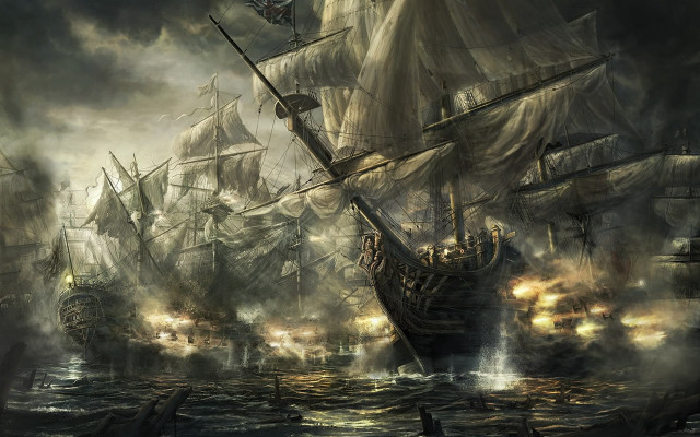 Pirate ship storm background smoke free wallpaper - medium preview image