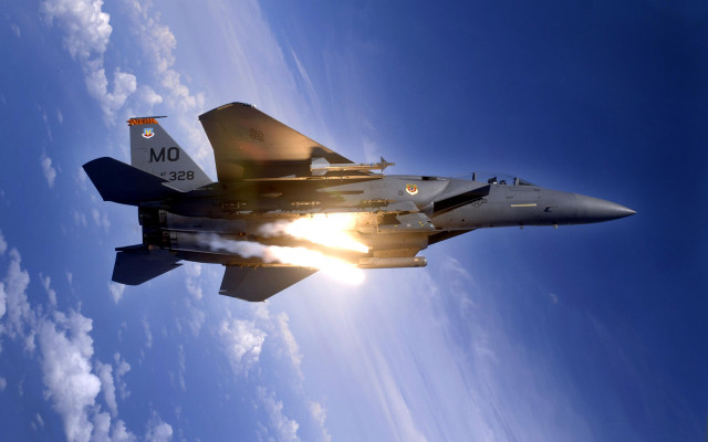 Fighter jet blue sky clouds #28 free wallpaper - medium preview image