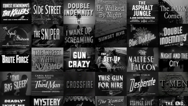 Font collage black white styles free wallpaper - medium preview image