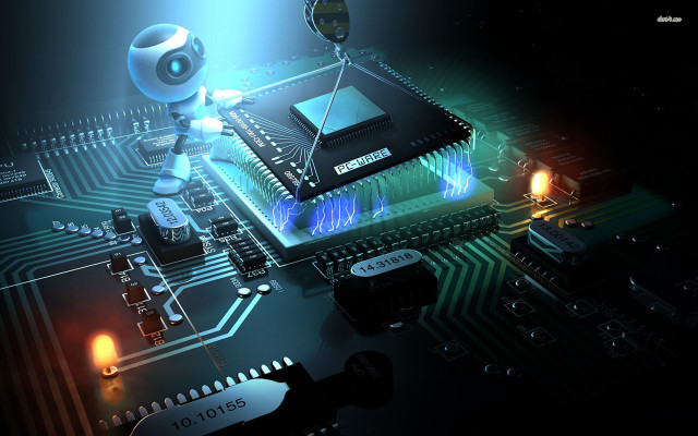 Computer chip camera light cityscape free wallpaper - medium preview image