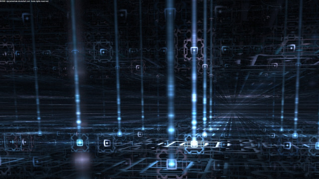 Dark background blue lights squares free wallpaper - medium preview image