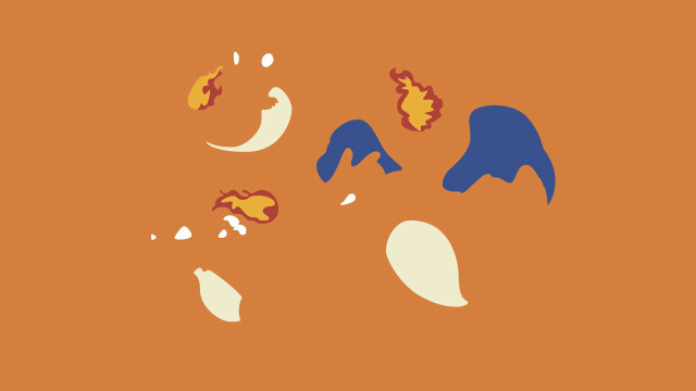 Shapes orange background blue yellow free wallpaper - medium preview image