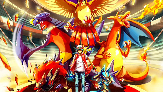 Fire breathing charizard pokemon poster free wallpaper - medium preview image