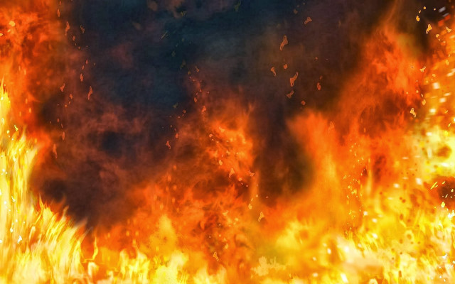 Fire burning orange flames black free wallpaper - medium preview image