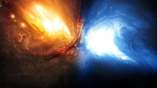 Fiery giant flaming sword volcano free wallpaper - medium preview image