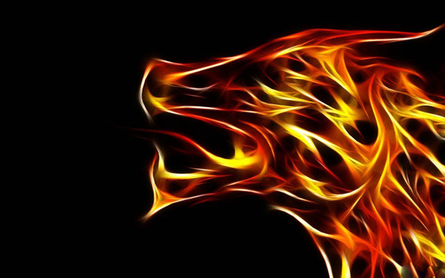 Lion head flames black background free wallpaper - medium preview image