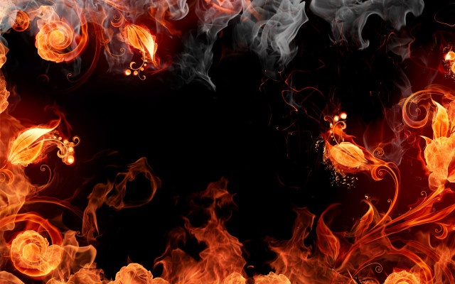 Black background red yellow flames #3 free wallpaper - medium preview image