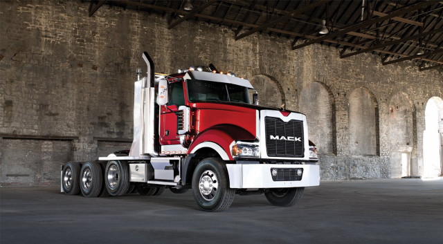 Red white truck warehouse brick free wallpaper - medium preview image
