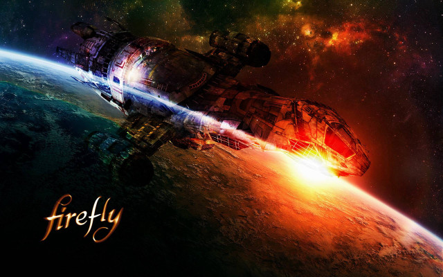 Spaceship flying planet space firefly free wallpaper - medium preview image
