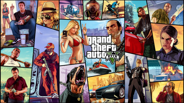 Gta v collage people vehicles free wallpaper - medium preview image