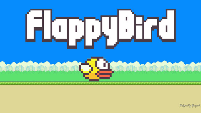 Flappy bird flying game pixel free wallpaper - medium preview image