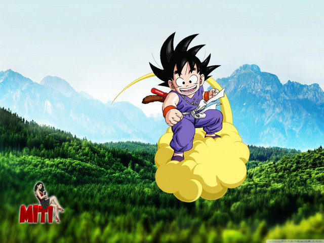 Cartoon character flying mountain sword free wallpaper - medium preview image
