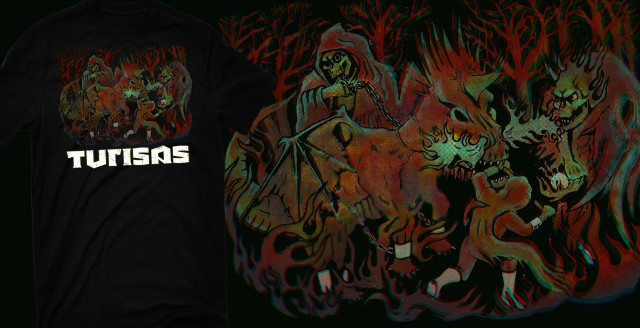 Black shirt demon horse back free wallpaper - medium preview image