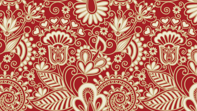 Red white floral pattern flowers free wallpaper - medium preview image