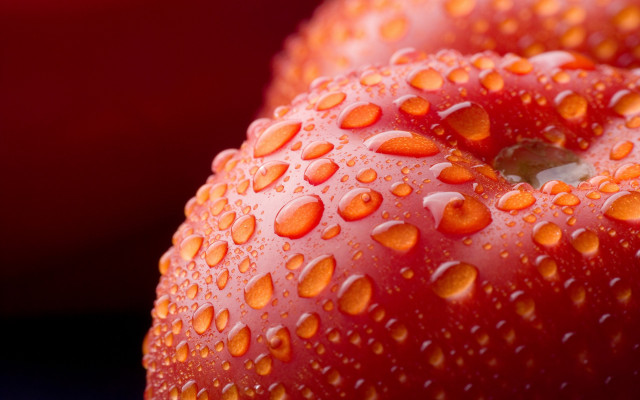 Red apple water drops black #2 free wallpaper - medium preview image