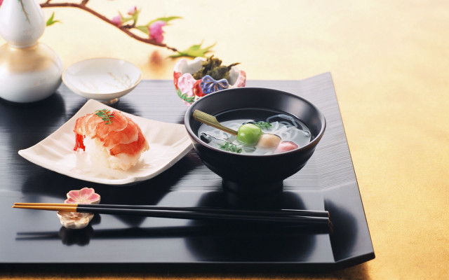 Soup chopsticks tray vase flowers free wallpaper - medium preview image