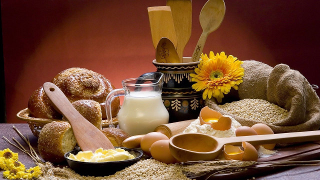 Food plate rice flower spoon free wallpaper - medium preview image