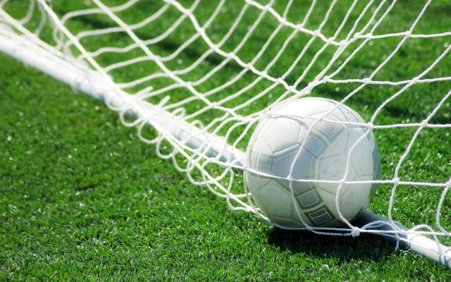 Soccer ball net grass field #2 free wallpaper - medium preview image