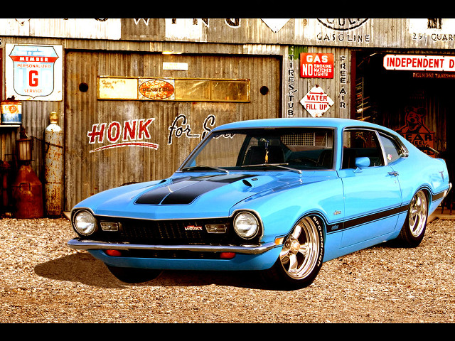 Blue car parked building sign #3 free wallpaper - medium preview image