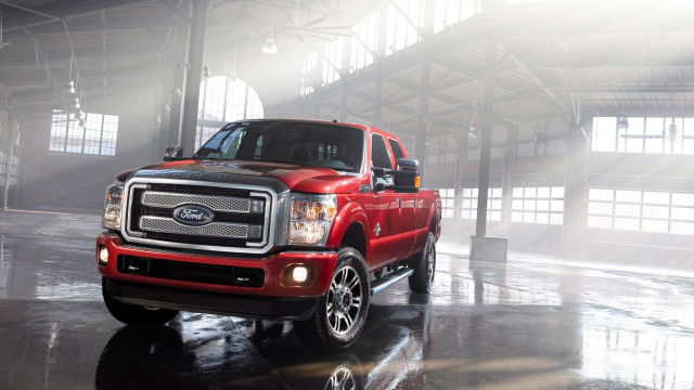 Red truck garage bright light free wallpaper - medium preview image