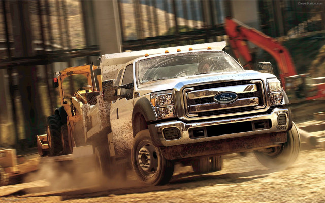 Truck dirt road building bulldozer free wallpaper - medium preview image