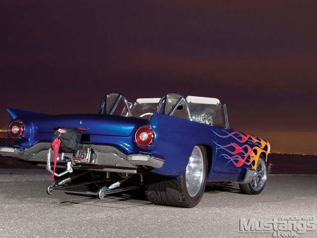 Blue car flames hood tail free wallpaper - medium preview image