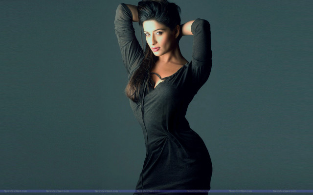 Woman black dress posing hands #6 free wallpaper - medium preview image