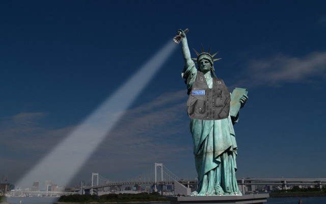 Statue of liberty torch bridge free wallpaper - medium preview image