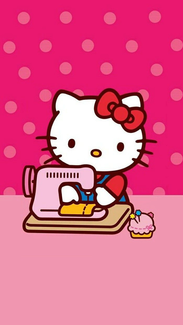 Hello kitty sewing machine pink free wallpaper - medium preview image