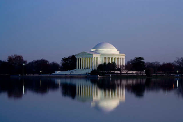 Large building dome lake night free wallpaper - medium preview image