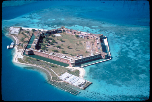 Aerial fort island ocean dock free wallpaper - medium preview image