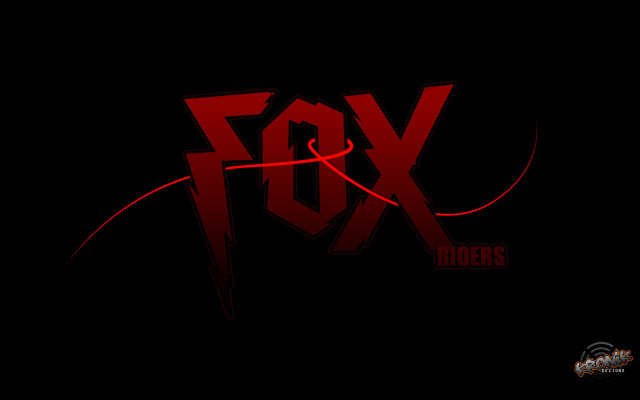 Red fox logo black background free wallpaper - medium preview image