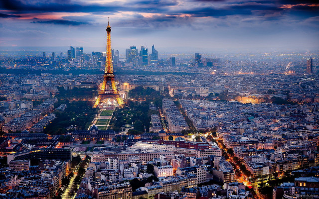 Cityscape tower night vertical lights free wallpaper - medium preview image