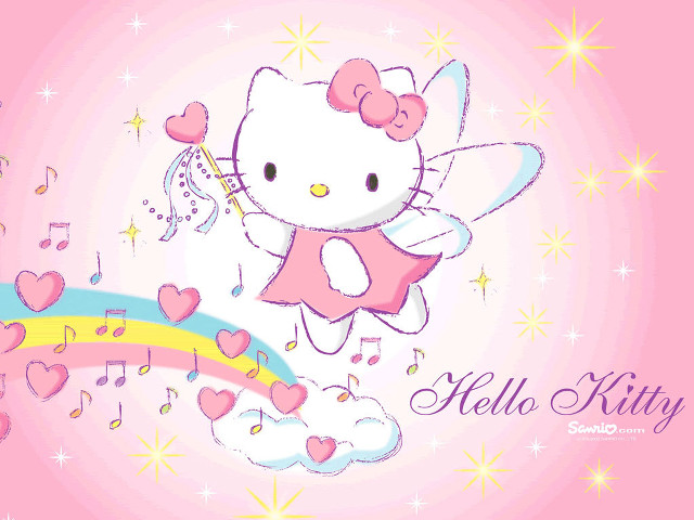 Hello kitty wallpaper hearts rainbow free wallpaper - medium preview image
