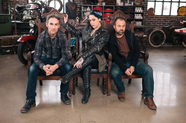 People bench room motorcycles wall free wallpaper - medium preview image