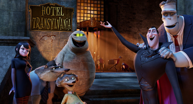 Animated characters hotel sign statue free wallpaper - medium preview image