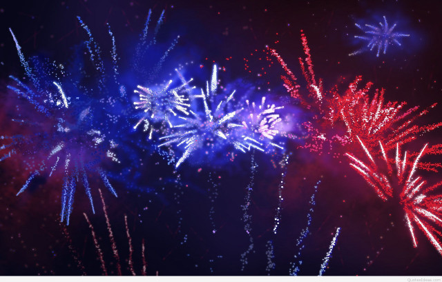 Fireworks red sky colorful night free wallpaper - medium preview image
