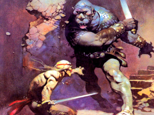 Men fighting cave monster sword free wallpaper - medium preview image