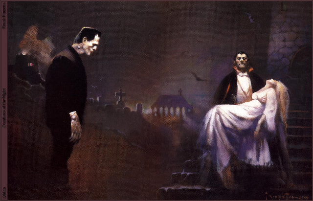 Man woman graveyard ghost cat free wallpaper - medium preview image