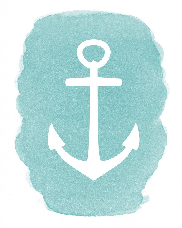 White anchor blue background white free wallpaper - medium preview image